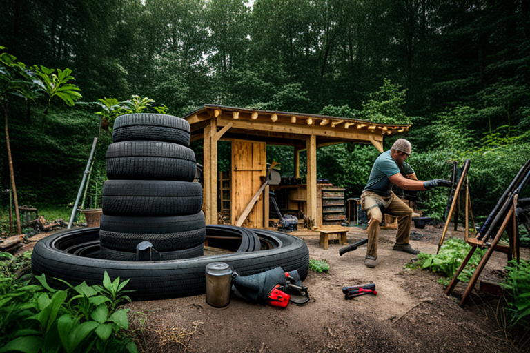 backyard shooting range tire backstop project
