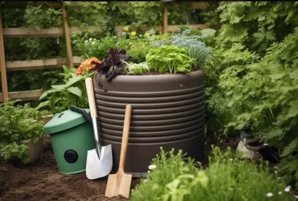 an image of a backyard compost bin