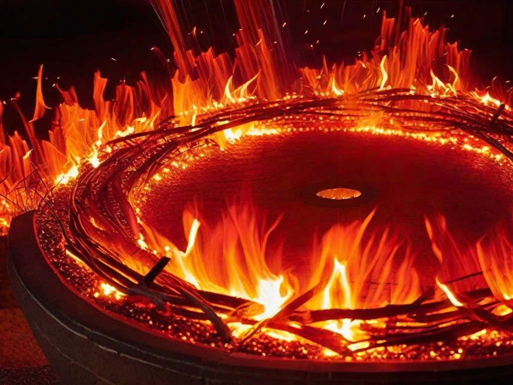 Image of a blazing very hot fire pit