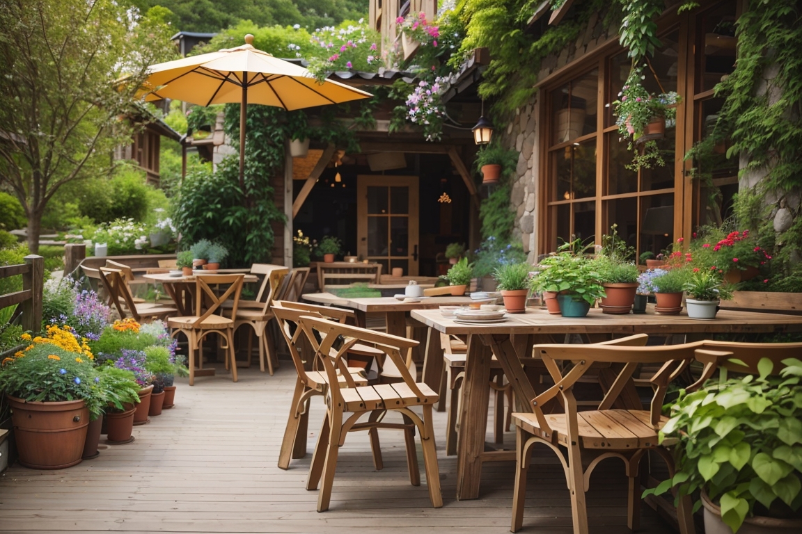 Rustic theme backyard scene