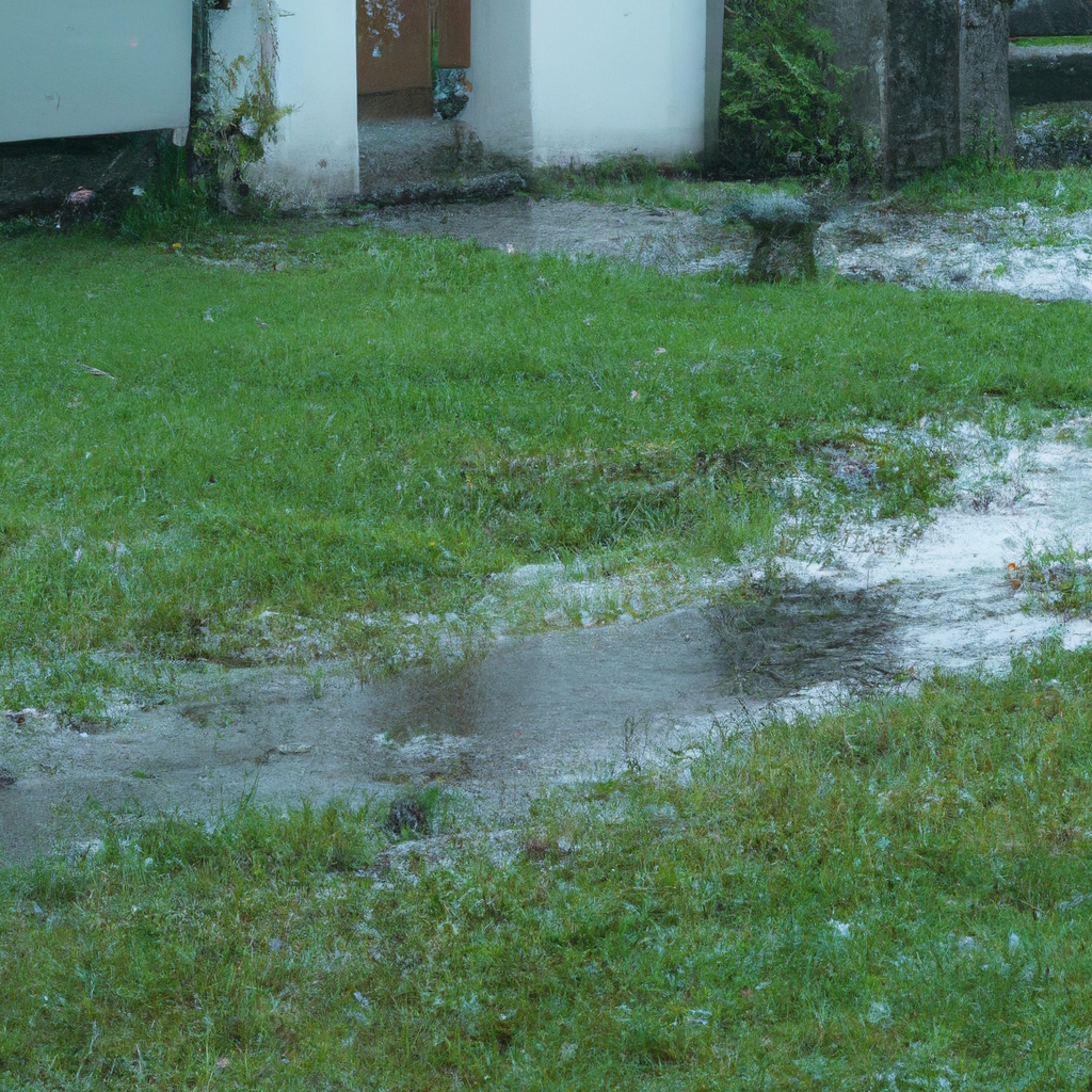 image of a flooded backyard