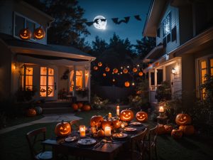 Backyard Halloween Scene