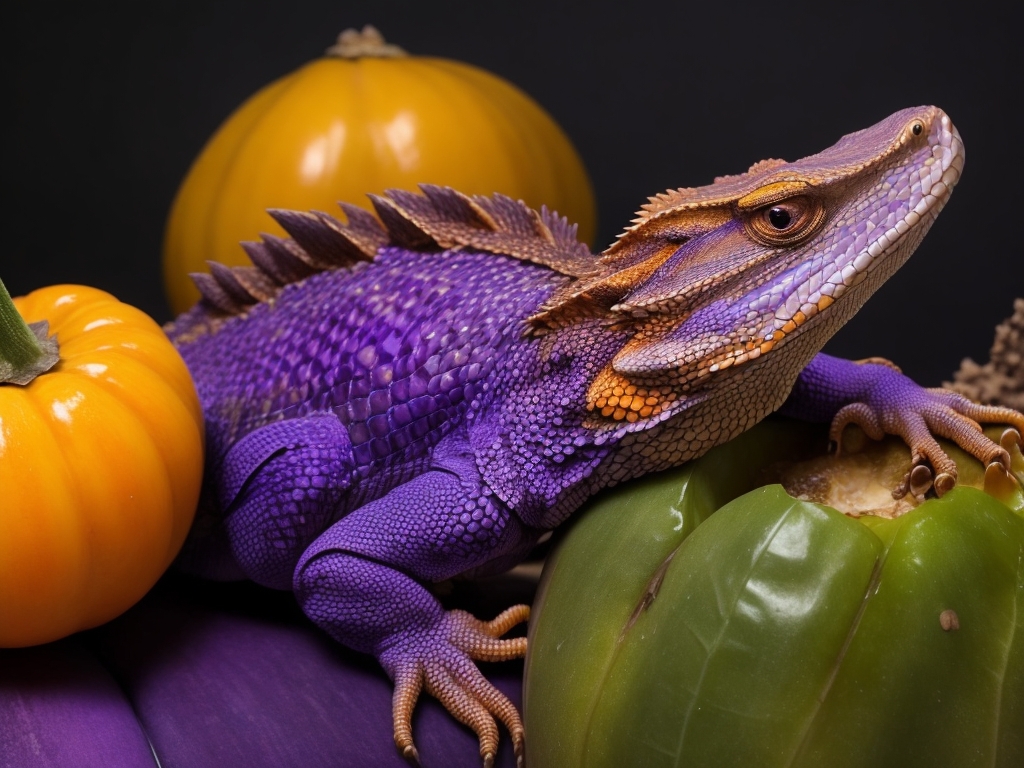 can bearded dragons eat egg plant or not. One of them atop an eggplant.