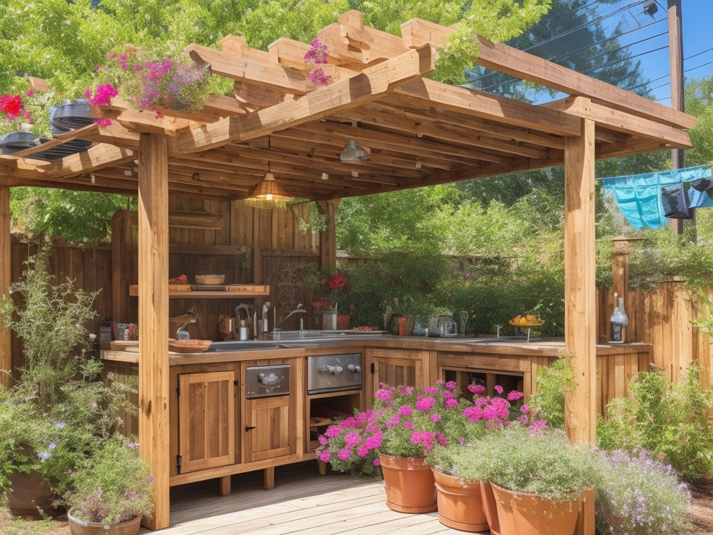 can you grill under a canopy? What about this rustic wooden one?