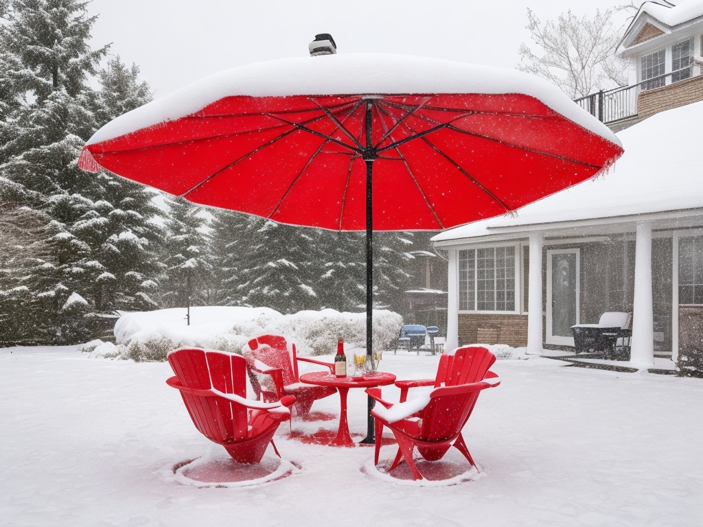 how to store patio umbrellas for winter so they don't look like this.