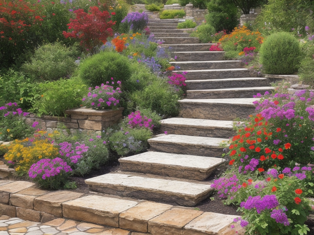 what stone is best for steps - a winding stone staircase in a backyard