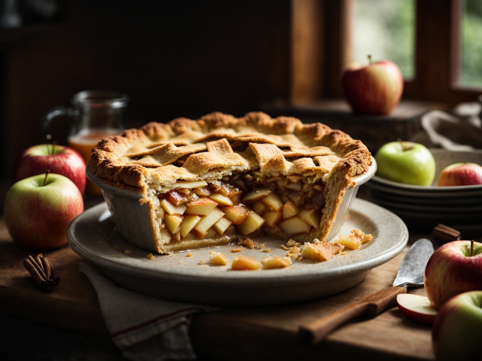 image of a mouthwatering apple pie made from backyard apples