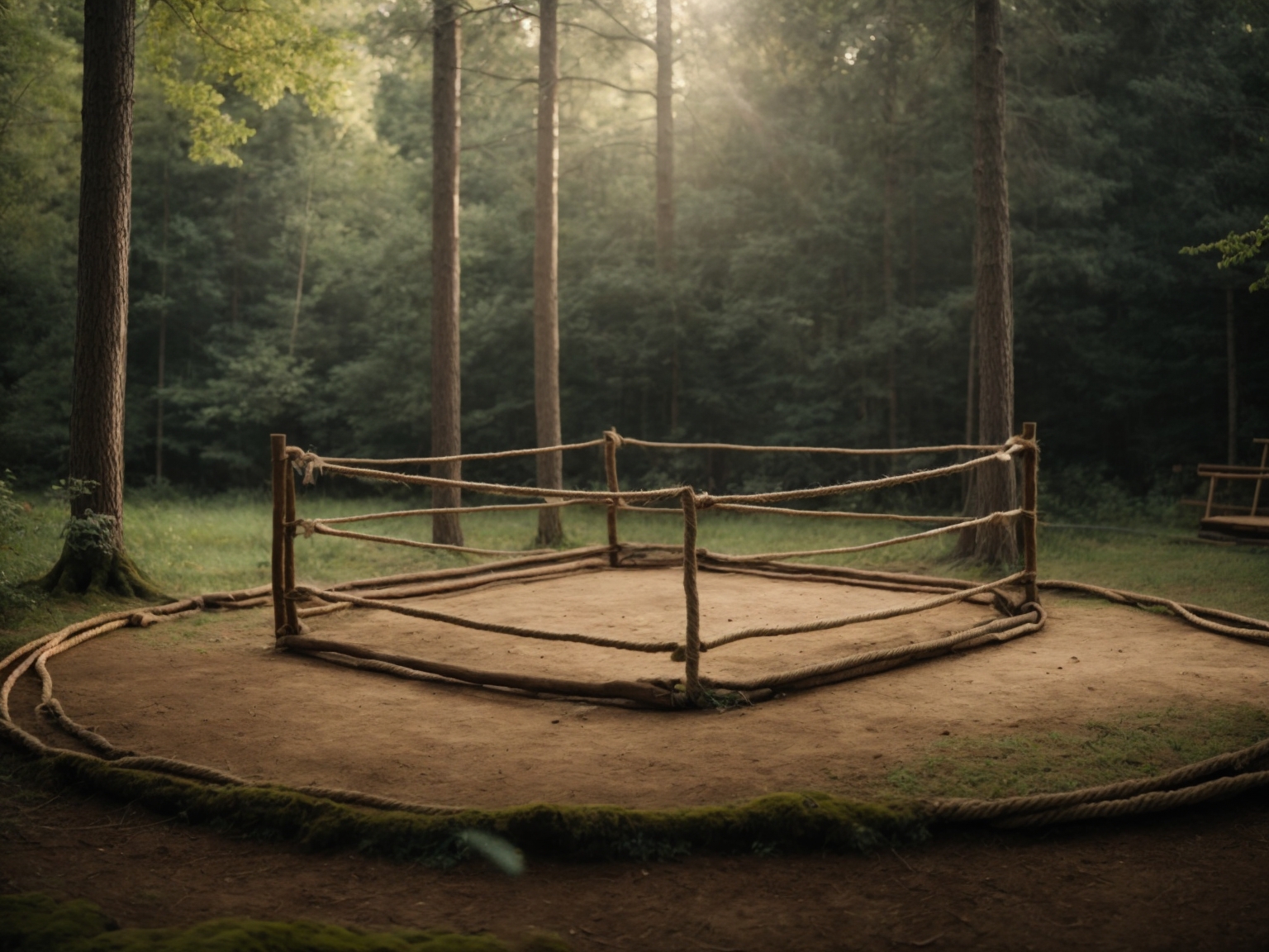 image of a square backyard wrestling ring