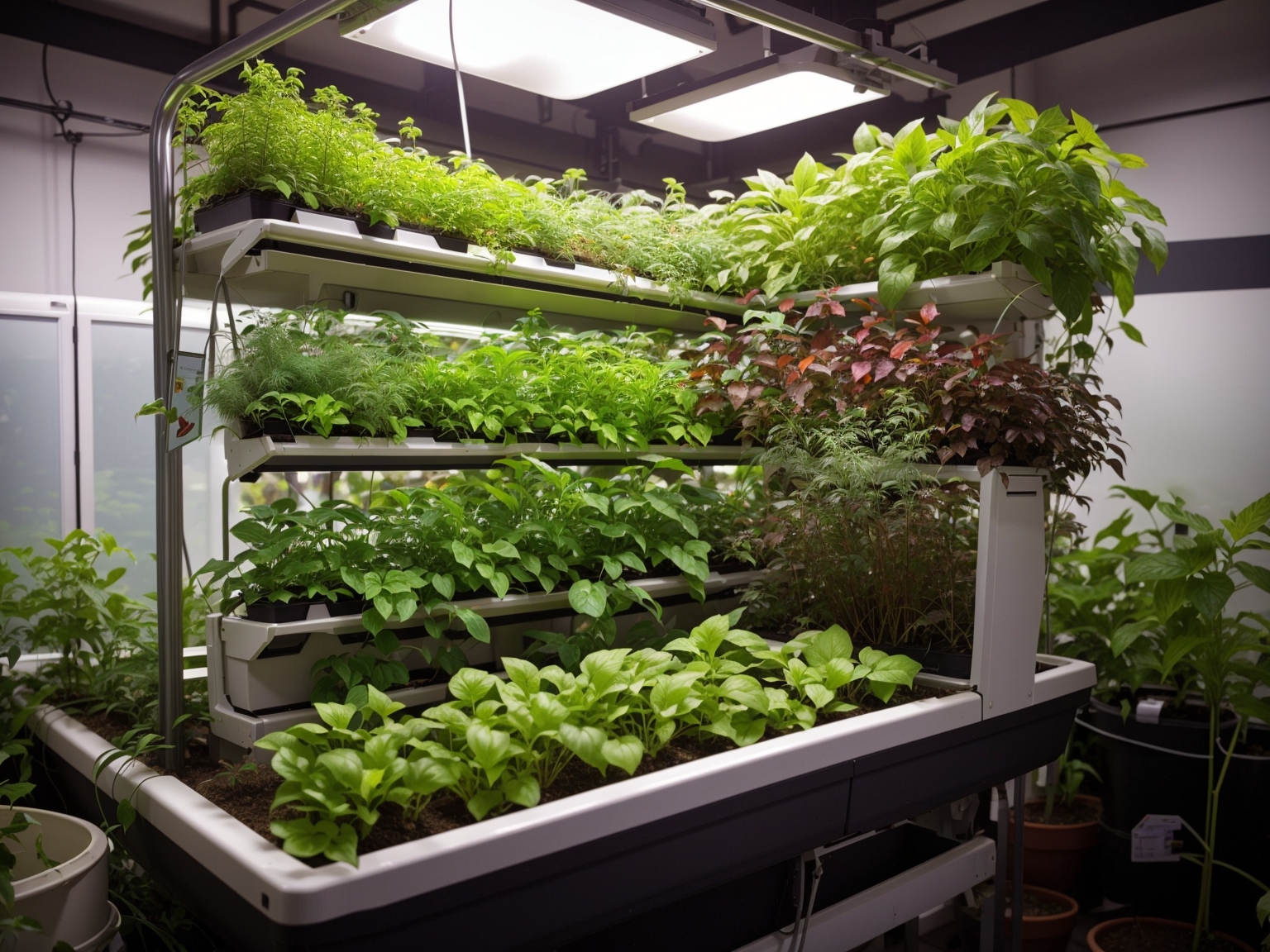 herbs growing in a backyard hydroponic bay