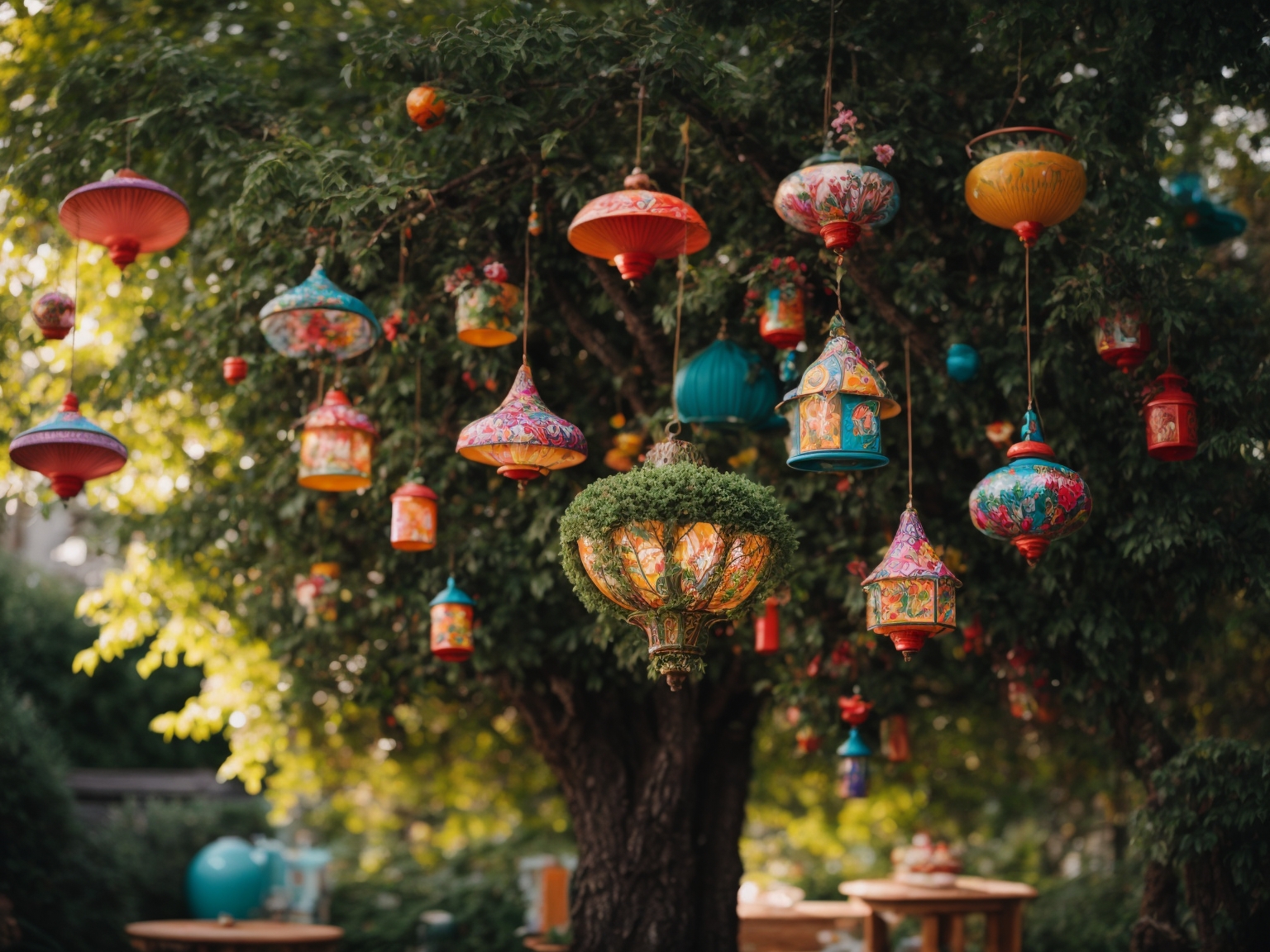 simple ideas for backyard art to hang from trees