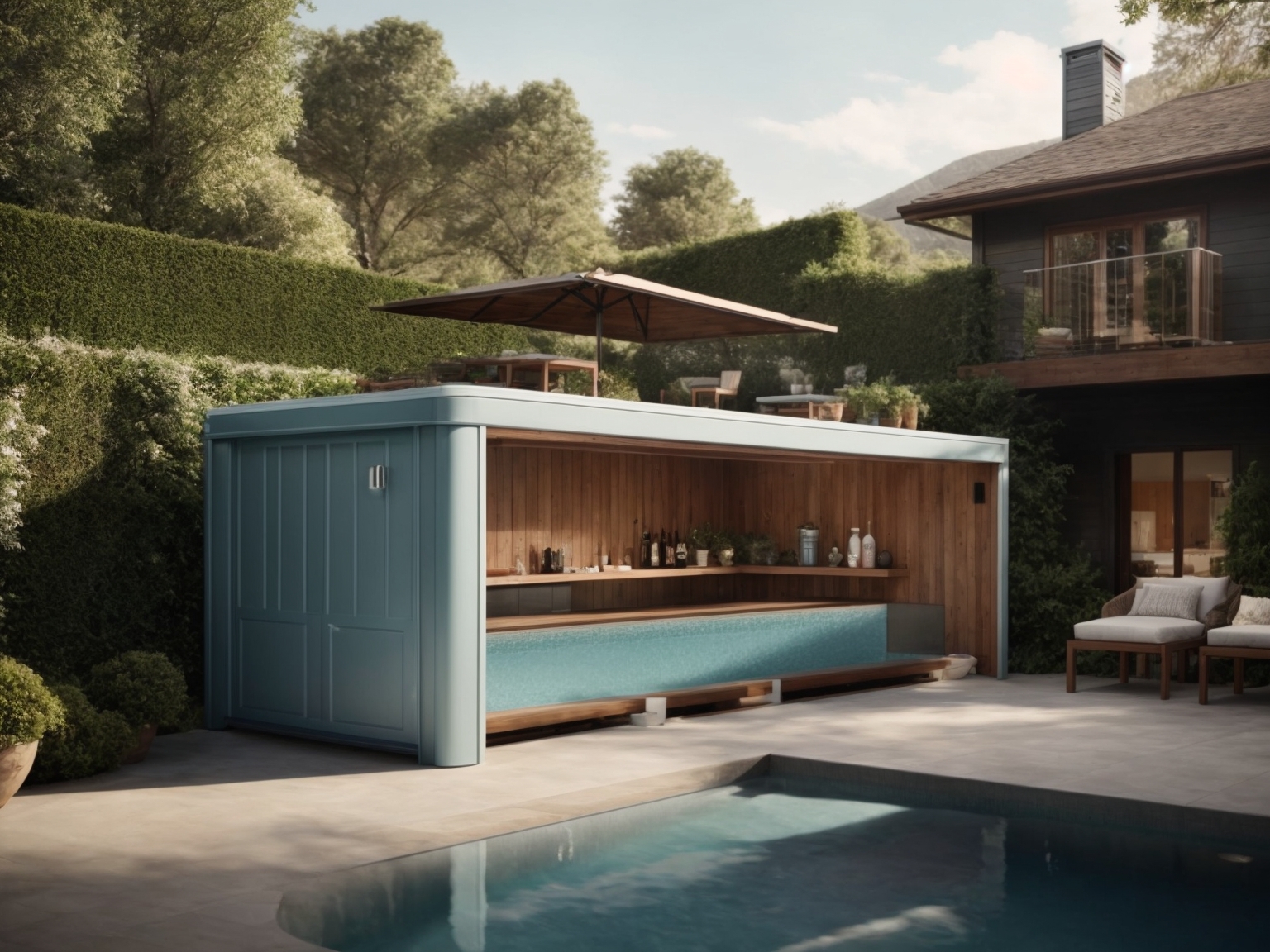 image of a backyard pool storage solution