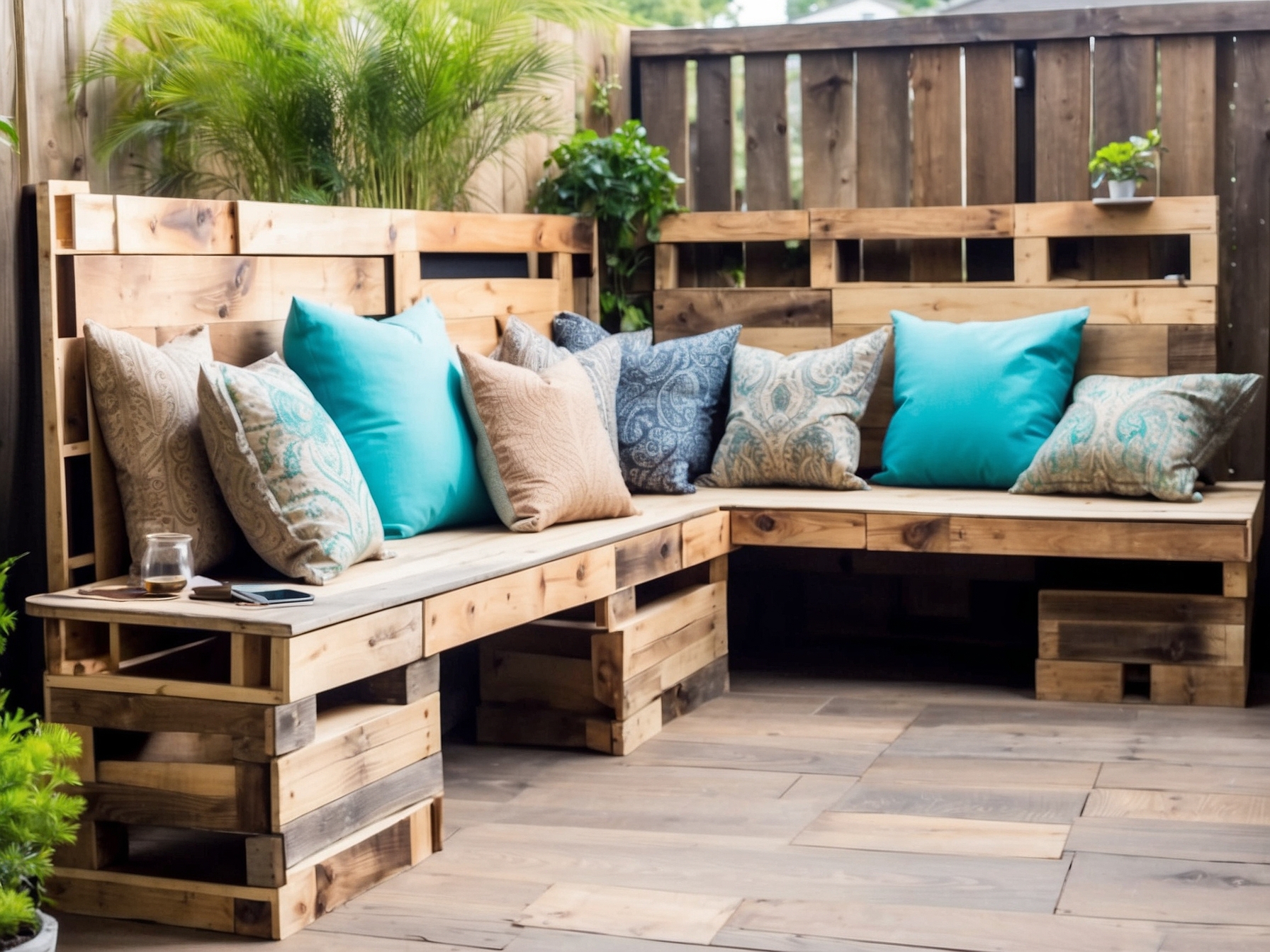 DIY Backyard Pallet sofas