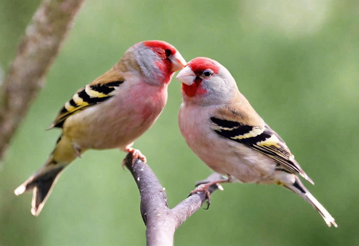 finches sharing a branch