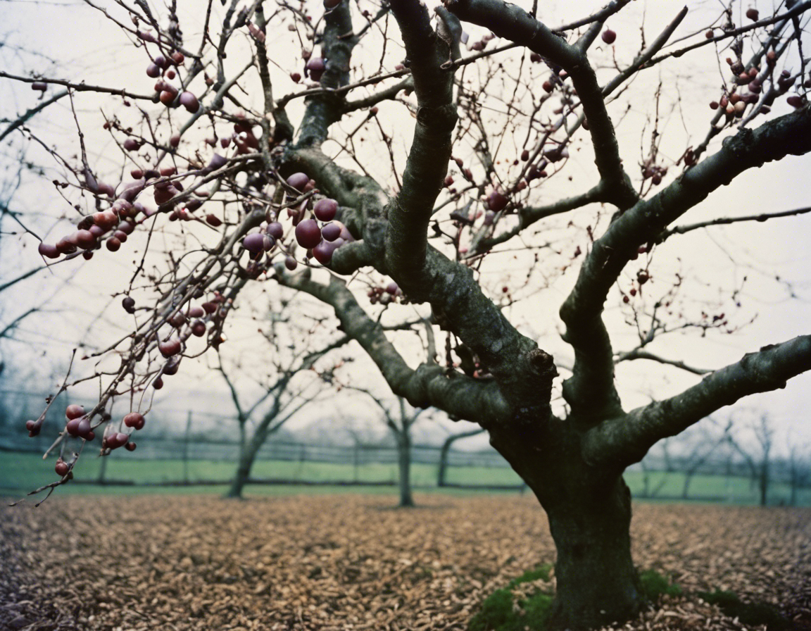 A freshly pruned plum tree